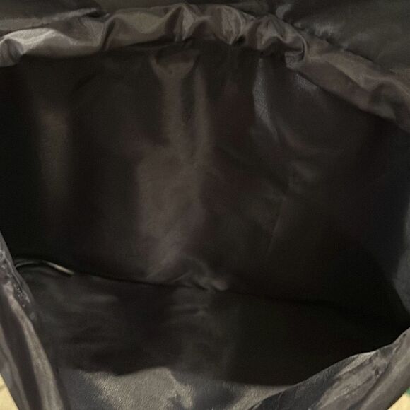 Jimmy Choo Parfums Colorblock Backpack Navy Blue Black Cinch Top Travel Work Bag - Picture 5 of 8